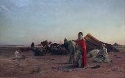 Eugene Alexis Girardet Prayer in the Desert oil painting on canvas